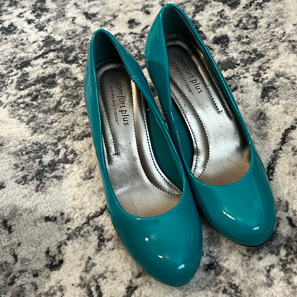 Teal high heels
